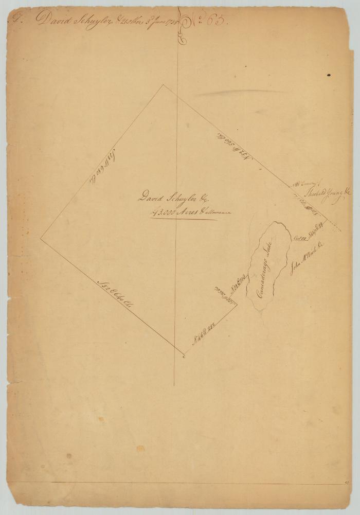 Survey of land for David Schuyler, 43,000 acres. Map #666