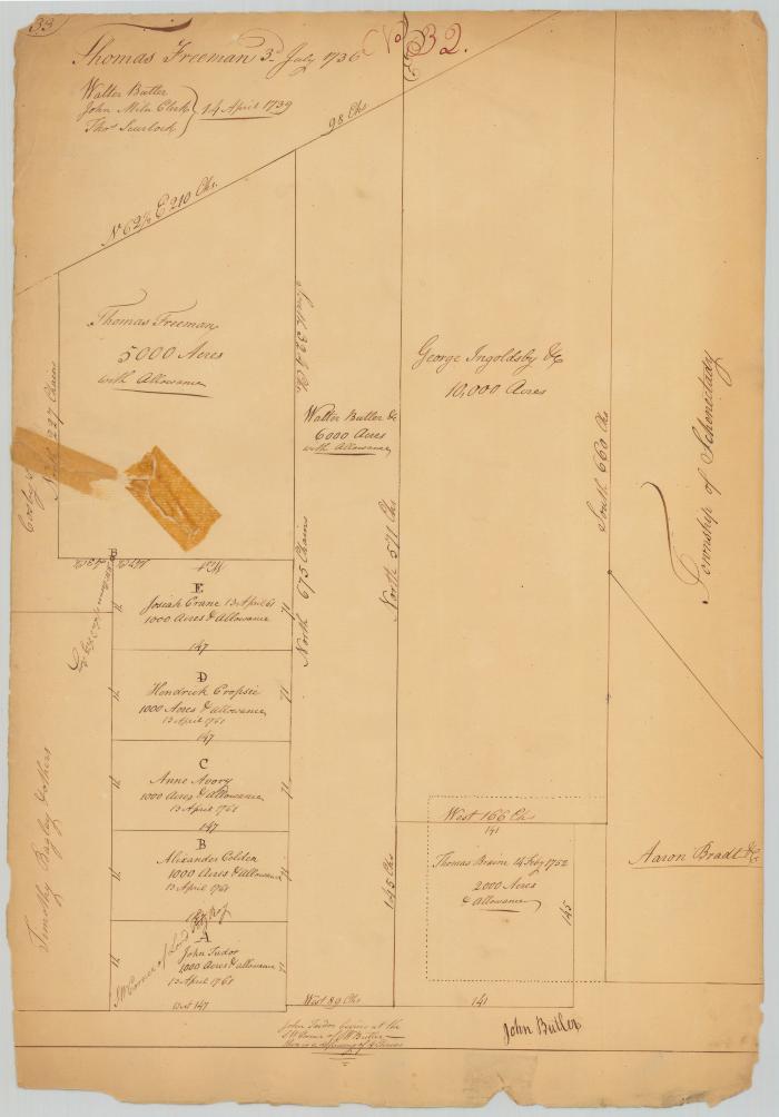 Survey of  lands for Walter Butler and others. Map #630