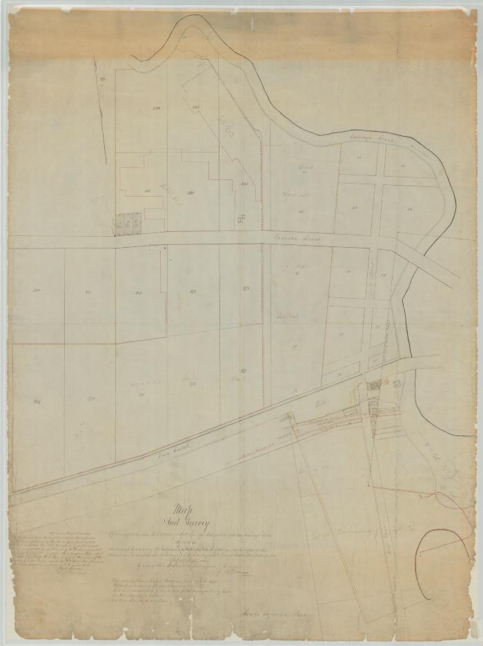 Map of unoccupied lands on the Onondaga Salt Springs Reservation (west side of Onondaga creek) Map #451