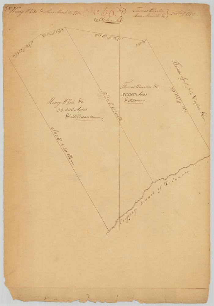 Survey of Henry White and Thomas Wharton on the Coogquago branch of the Delaware river. Map #656