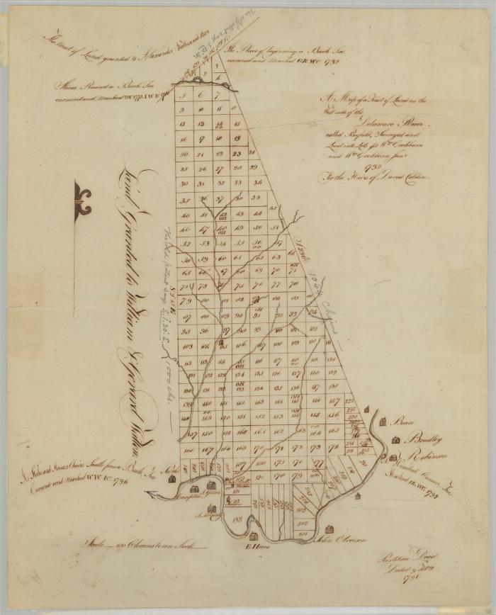 Pinefield (Rapelya's Patent) for heirs of David Colden on the Delaware river. 1792. Map #662