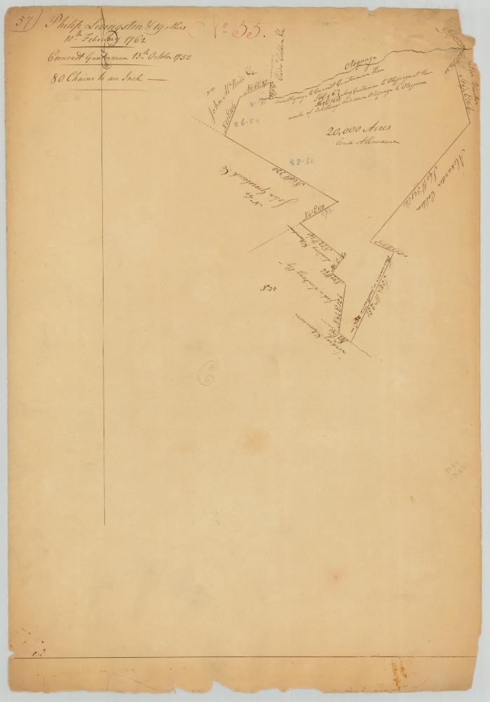 Survey of land for Philip Livingston and others. 20,000 acres.  Map #655