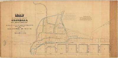 Map of a survey of State Lands on the Onondaga Salt Springs Reservation. Map #435