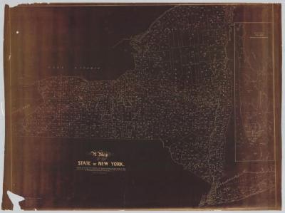 New York State, 1842, showing Counties, Towns and Census. Map #478B