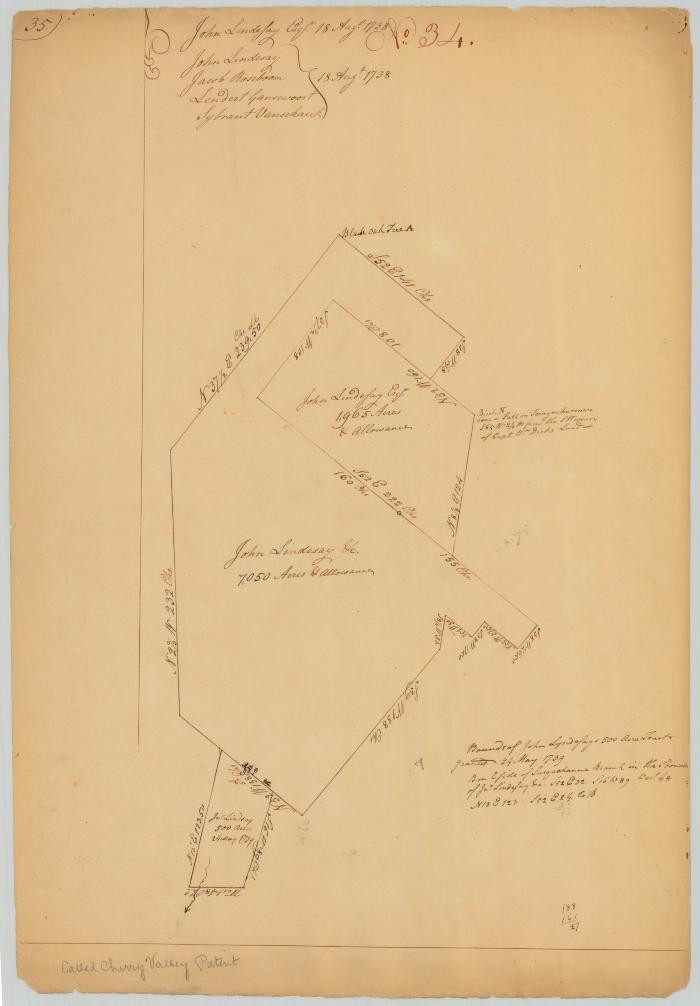 Survey of land for John Lindesay, 9,515 acres. (1738) Map #632