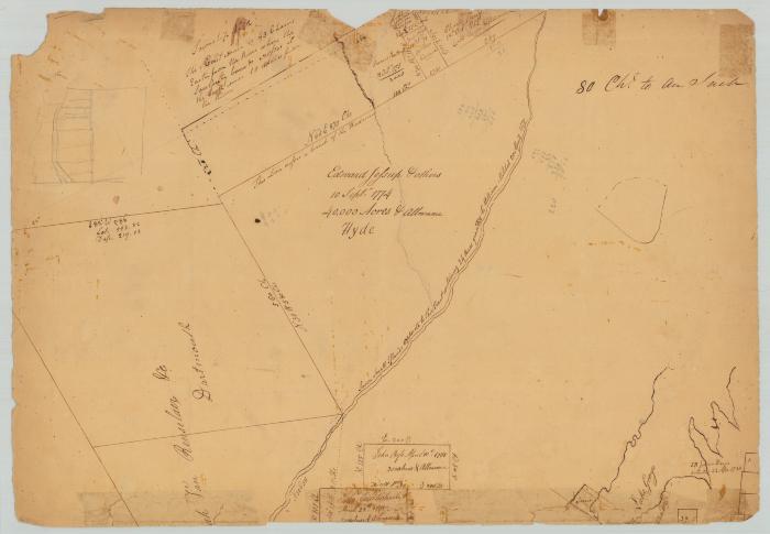 Part of map #668 showing land of Edward Jessup and others. 1774.  Map #669