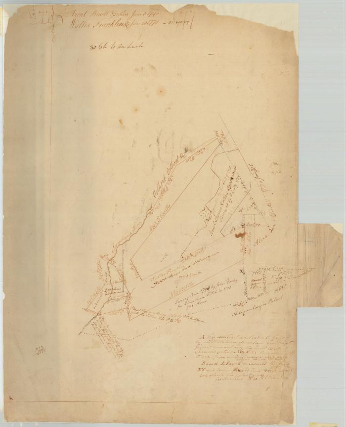 Survey of land for Arent Bradt ; 2,000 acres, and Walter Franklin; 9,000 acres on the Susquehanna. Map #683