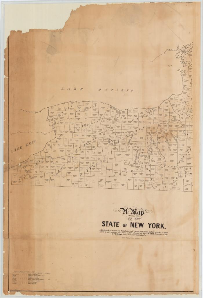 New York State, 1842, showing Counties, Towns and Census. Map #478A