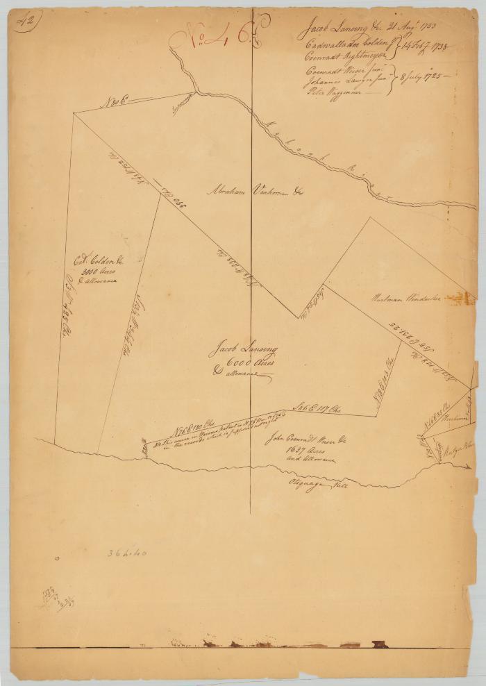 Survey of land for Jacob Lansing, Cadwallader Colden and others. Map #646