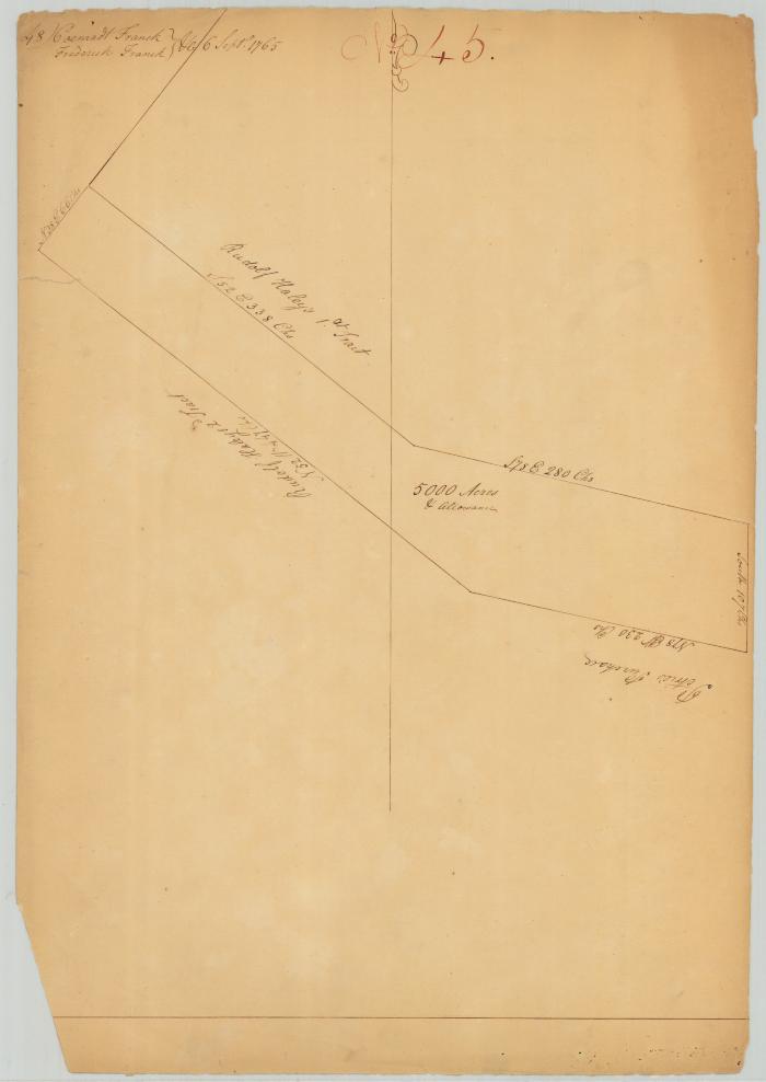 Survey of land for Coenradt and Fred'k Franck. Map #645