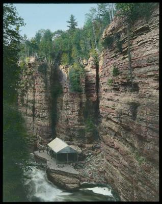 Ausable Chasm. Table Rock, View Downstream