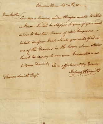 Letter written by Joshua Smith, 1780