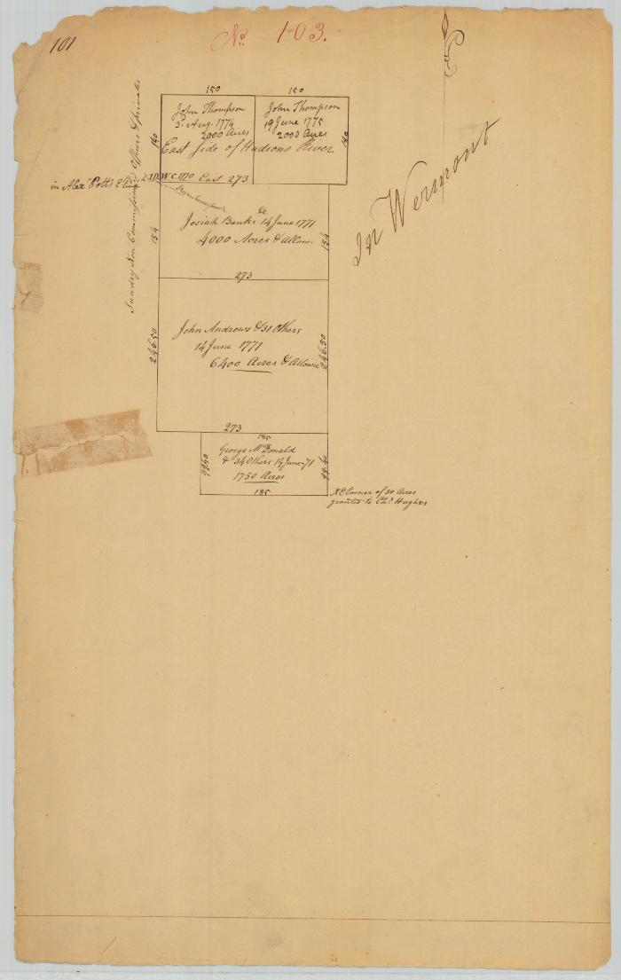 Survey of land for John Thompson and others. Map #716