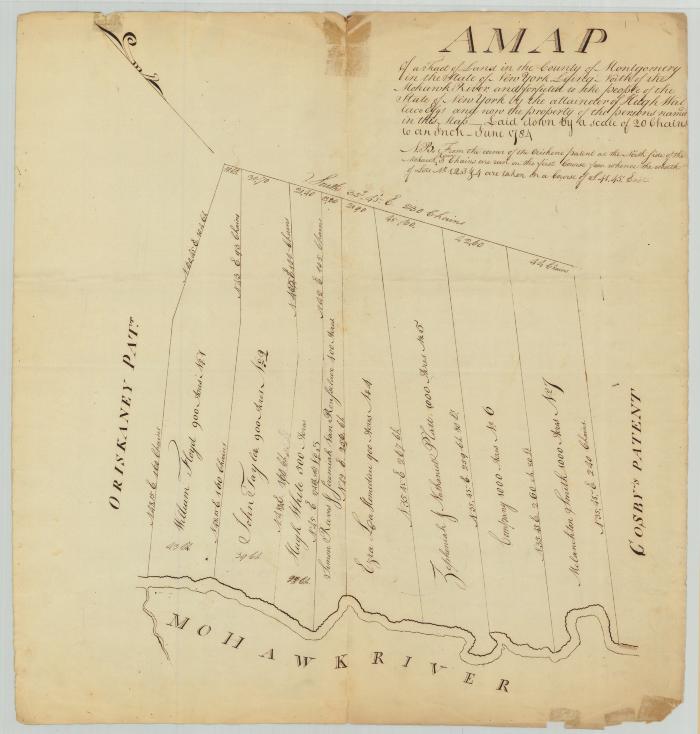 Map of Sadaghqueda Patent north side of Mohawk river. 1784. Map #769