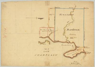 Map of township of Plattsburgh, 28,000 acres, on Lake Champlain. Map #721