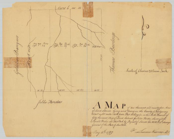 Land of Leonard Fisher, 2,095 acres, Montgomery county; west of map No. 738. Map #740