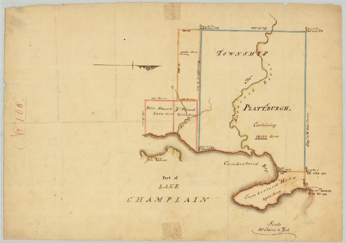 Map of township of Plattsburgh, 28,000 acres, on Lake Champlain. Map #721