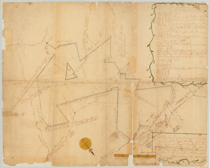 Survey of land for Philip Livingston et. al., with field notes; June, 1781, by Isaac Vrooman. Map #743