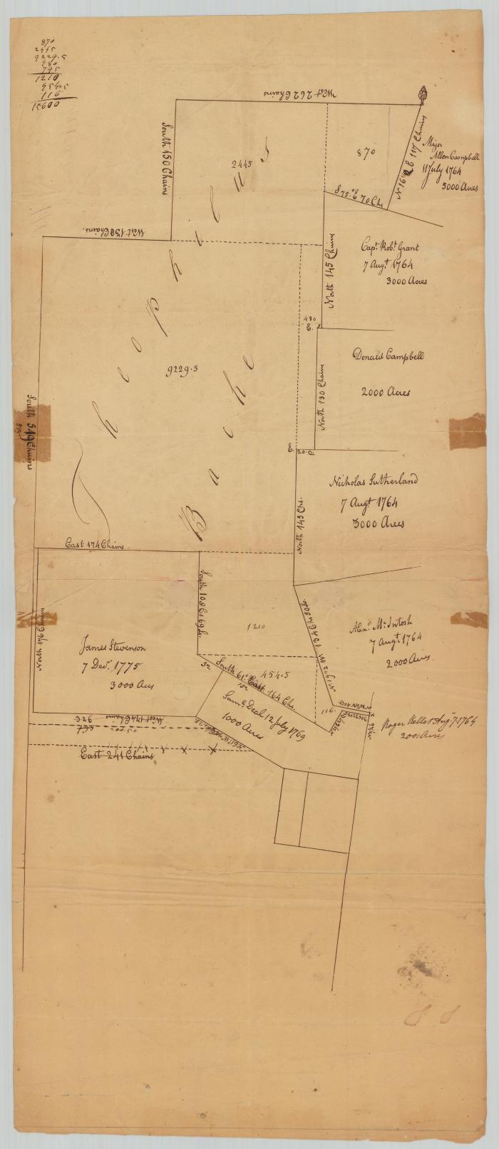 Land of Theophilus Bache, 14,000 acres and lands ajoining. Map #724