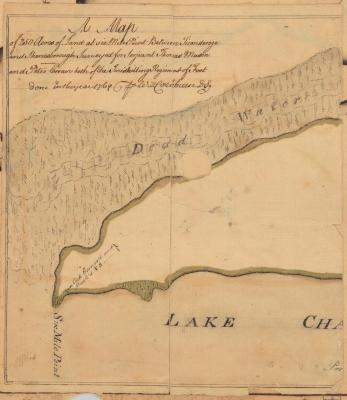 Small map attatched to Map #704. 250 acres of land at Six Mile Point for Thomas Mason and Peter Carean. Map #704A