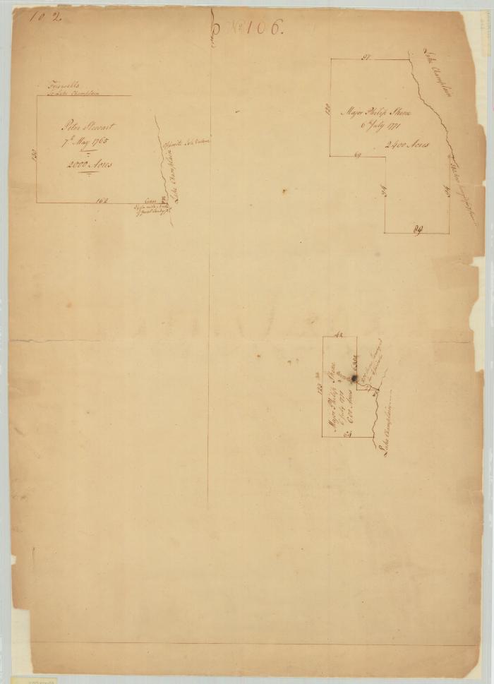 Survey of land for Philip Skenet, 3000 acres on Lake Champlain in Essex county. Map #719