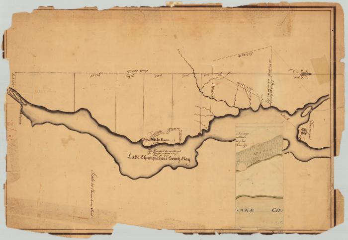 Survey of land for Thomas Mason, 200 acres at Six Mile Point on Lake Champlain near Fort Ticonderoga. Map #704