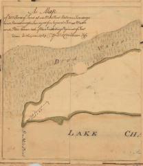 Small map attatched to Map #704. 250 acres of land at Six Mile Point for Thomas Mason and Peter Carean. Map #704A