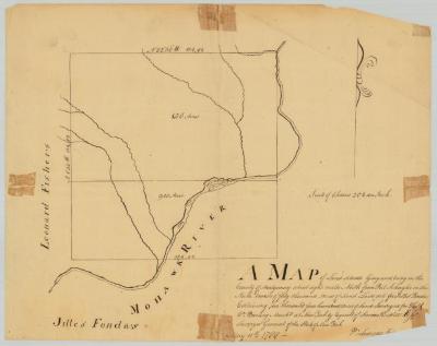 Survey of land for Thomas and William Burling; 2,400 acres north of Fonda's Patent. Map #738