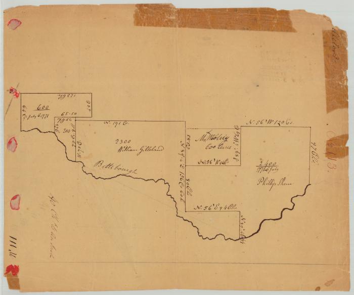 Land of Wm. Gilleland called Bettsbourgh. Also Phillip Skene and M. L. Woblsey. Map #728