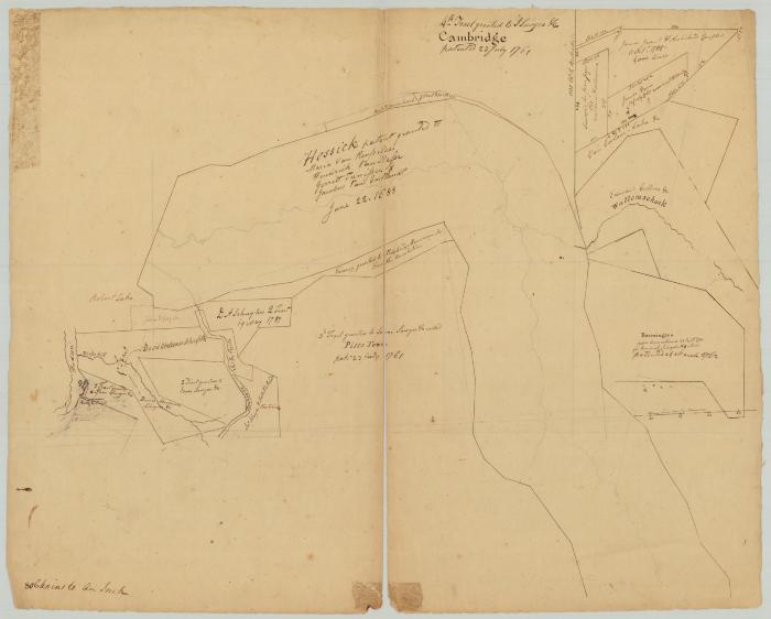 Hoosick Patent, Pittstown Patent and land in Bennington, Vermont granted to H. Schneyder. Map #751