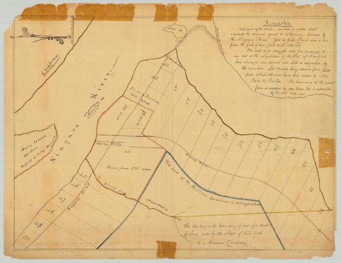 Map of land at Niagara Falls, part of Mile Strip. Map #805