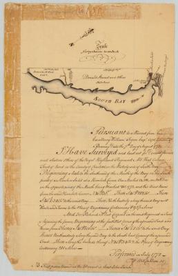 Return of survey of land for D. C. Stewart and Roderie McLeod on South Bay. Map #780