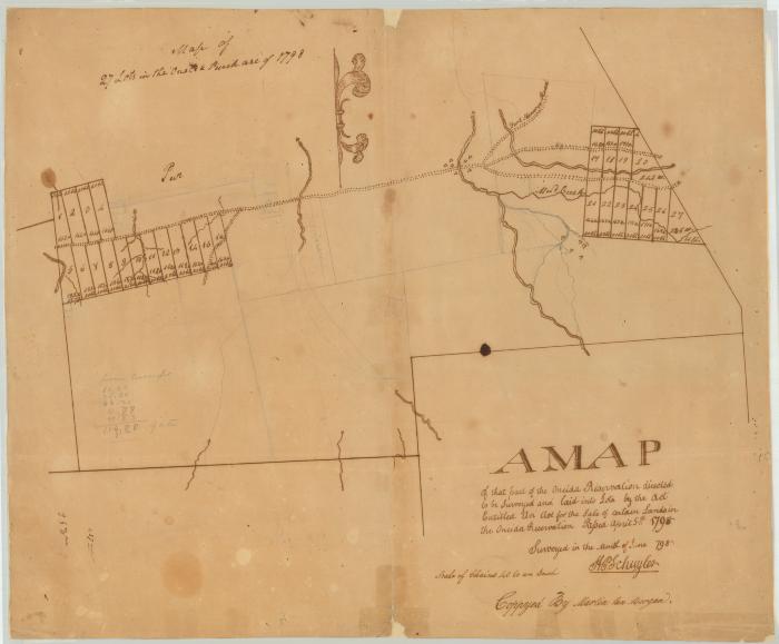 Map of 29 Lots in the Oneida Reservation. Map #792