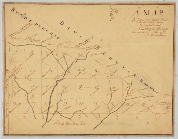 Cadwallader Colden's Tract in northwest corner of Croghan's Patent. Map #864