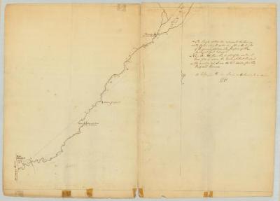 Levels from Fort Edward to Wood Creek and line of proposed canal. Map #774B