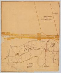 Map of Thomas Wenham's grant on Mohawk river (Oriskany patent ); also land north of Cosby's Manor. Map #886A