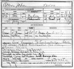 National Guard Muster Roll Abstract for World War I. Volume 38, Section A: Allen, John