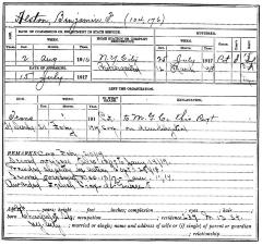 National Guard Muster Roll Abstract for World War I. Volume 38, Section A: Alston, Benjamin