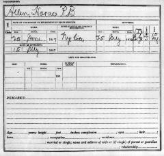 National Guard Muster Roll Abstract for World War I. Volume 38, Section A: Allen, Horace