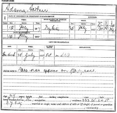 National Guard Muster Roll Abstract for World War I. Volume 38, Section A: Adams, Arthur