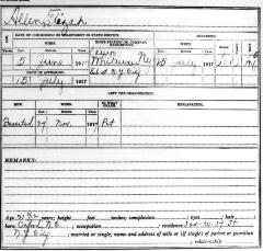 National Guard Muster Roll Abstract for World War I. Volume 38, Section A: Allen, Elizah