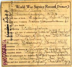 Herbert Stanley Dixson Service Record