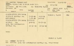 World War I military service abstract for Thomas Hart Benton, Navy service number 111 50 50