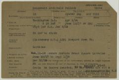 World War I military service abstract for Archibald Bulloch Roosevelt, Army Officer