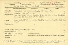 World War I military service abstract for Irving Berlin, Army service number 2674630