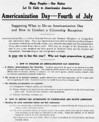 Americanization Day – Fourth of July