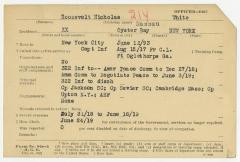 World War I military service abstract for Nicholas Roosevelt, Army Officer