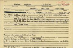 World War I military service abstract for Baptist Powles, Army service number 1923080