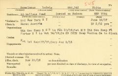 World War I military service abstract for Ludwig Bemelmans, Army service number 646342