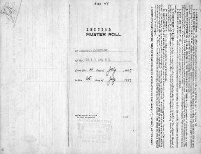 15th Regiment: Initial Muster Roll of Supply Company, Camp Whitman, July 15 - 25, 1917, pp. 1-4.